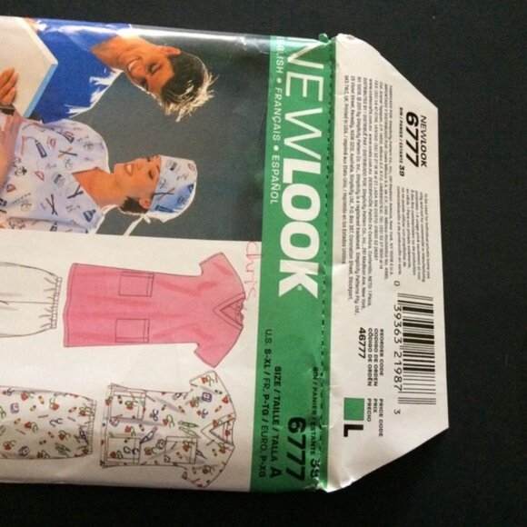New Look 6777 Unisex Scrubs Pattern Uncut Chest 34-48" Top Pants Hat Skirt Dress - Picture 2 of 12